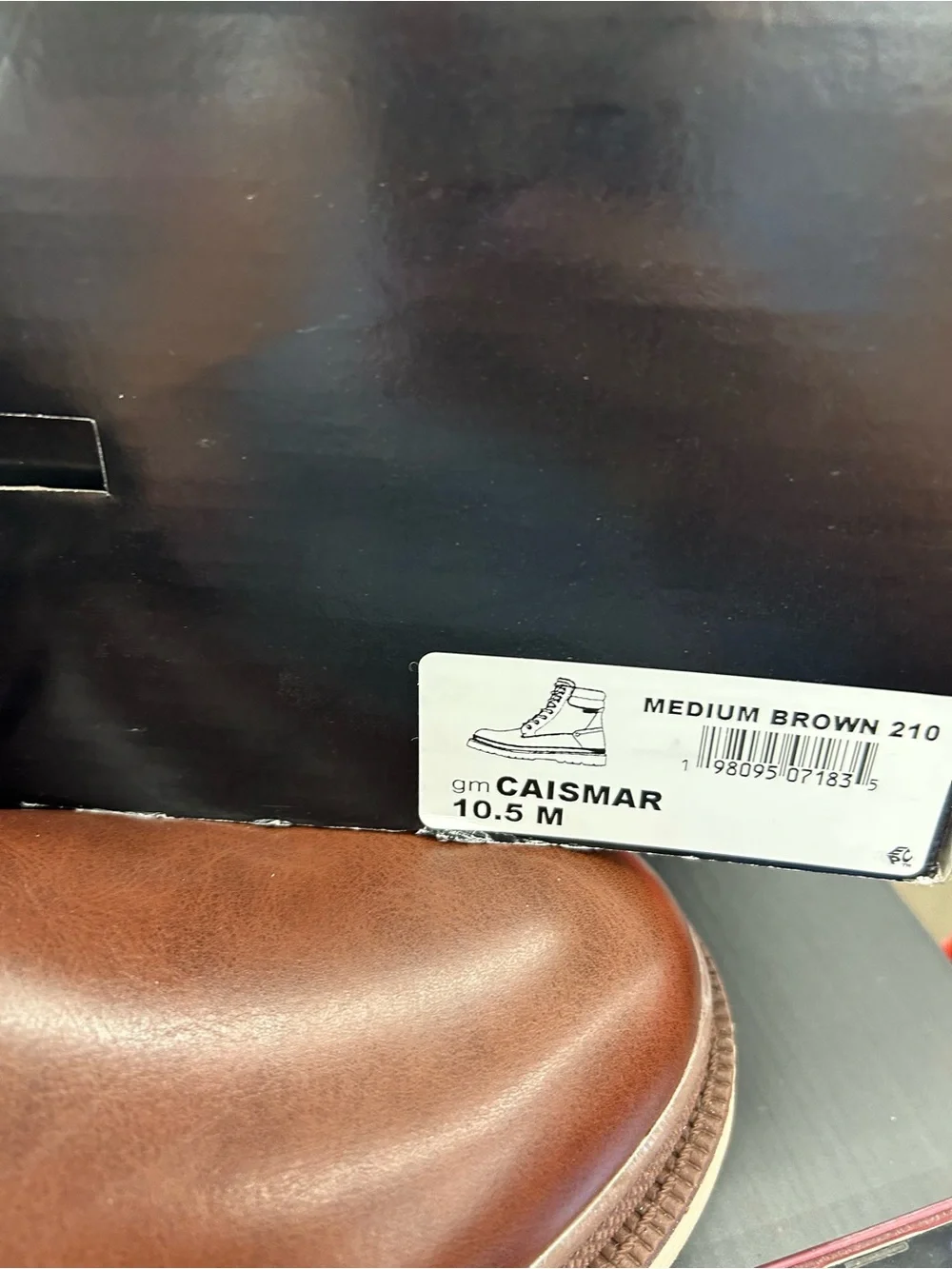 GUESS Men's Brown Leather Lace-Up Shearling-Trim Boots